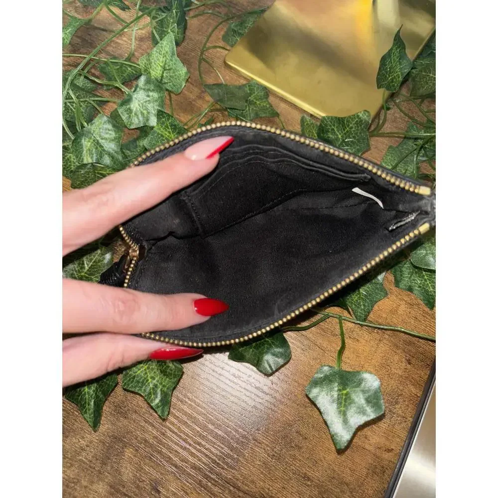Coach Black Pebbled Wristlet
